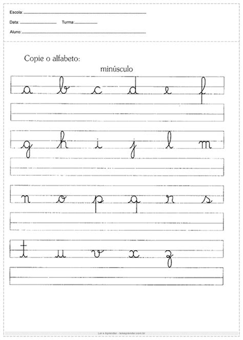 Atividades Com Letra Cursiva Para 1o Ano Para Imprimir