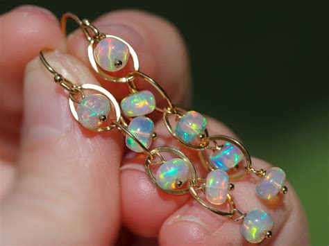 On The Edge Earrings Ethiopian Opal Dangle Earrings Ethiopian Opal
