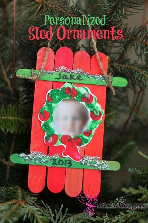 Christmas gift ideas from preschoolers to parents. Sled Craft Ornament | Christmas gifts for parents ...