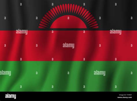 Malawi Realistic Waving Flag Vector Illustration National Country