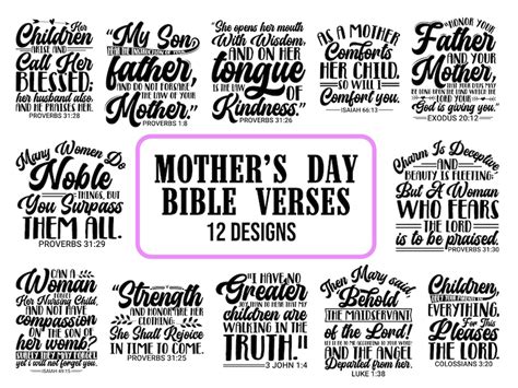 Mothers Day Svg Bundle Bible Verse Christian Quote Etsy