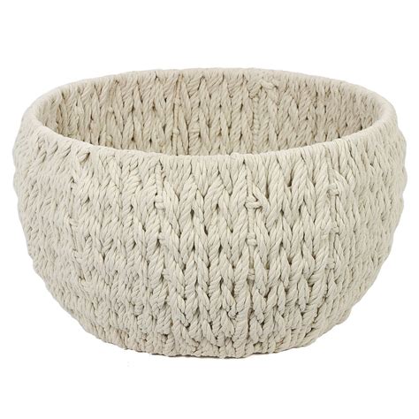 Cotton Rope Woven Ivory Storage Basket In 2020 Rope Basket Cotton