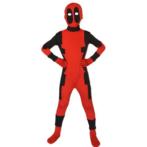 Buy Cool Kids Deadpool Costumes Red Full Body Spandex
