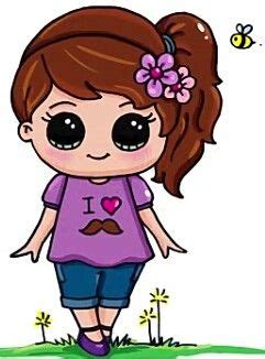 Dessin simple a faire beau photographie ment dessiner tasse. Cute little girl | Desenhos kawaii, Bonequinhas kawaii, Kawaii desenhos fofos