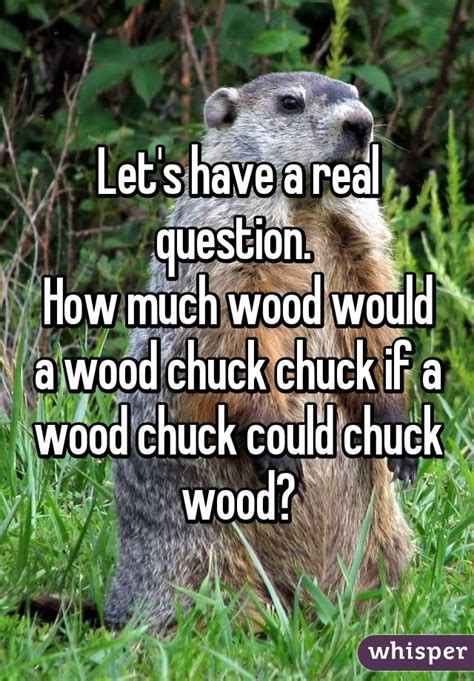 Wood How Much Wood Could A Woodchuck Chuck