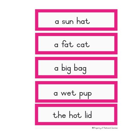 Montessori Pink Phrase Cards Without Picture Teacha