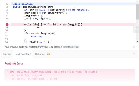Indexoutofboundsexception Runtime Error Java Lang Arrayindexoutofboundsexception On Leetcode