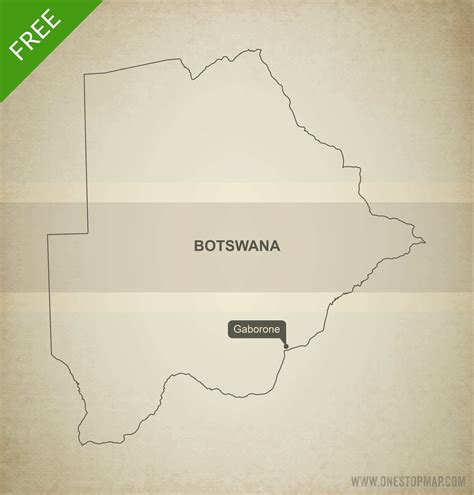 Free Vector Map Of Botswana Outline One Stop Map