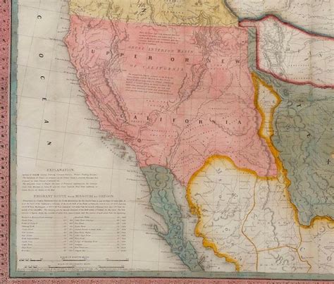 1846 Antique Map Of Texas Oregon California And Regions Adjoining By