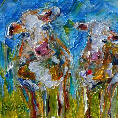 Cows Painting Cow Art Canvas Painting Original Oil Abstract