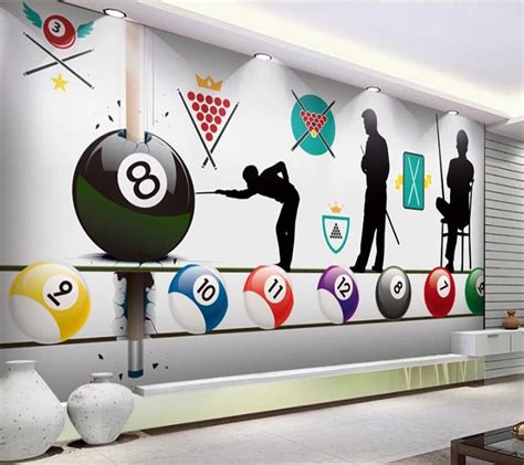 Beibehang Custom 3d Wallpaper Creative Pool Billiard Club Bar Internet