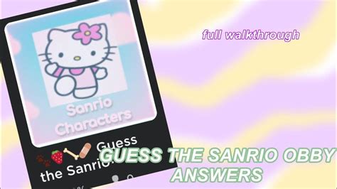 Guess The Sanrio Characters Walk Through Roblox Sanrio Youtube