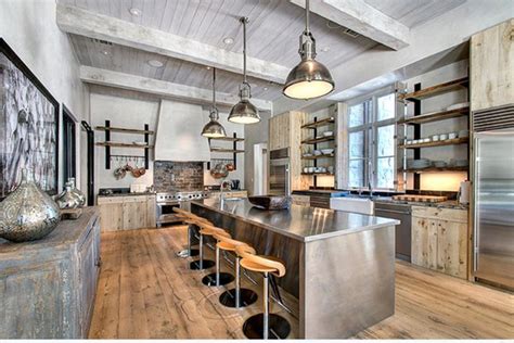 Industrial style kitchen designs also come with some super cool storage options. Whimsical Industrial Kitchen Design Ideas - Rilane
