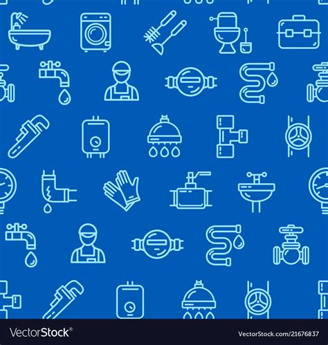 Plumbing Signs Seamless Pattern Background Vector Image