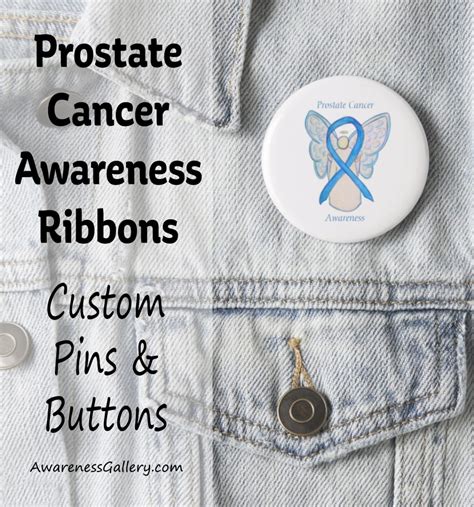 Light Blue Prostate Cancer Awareness Ribbon Custom Buttons And Pins