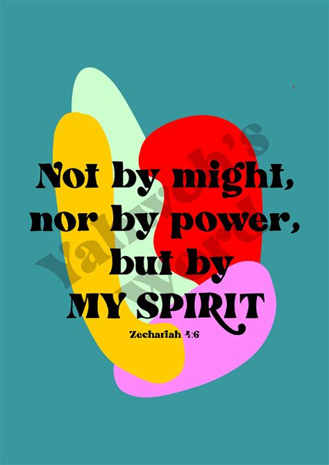 Zechariah 48 Not By Might Nor By Power But By My Spirit Etsy