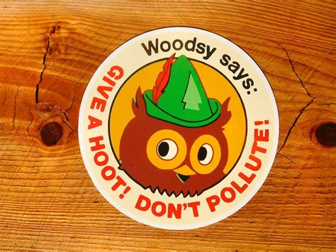 Woodsy Owl Give A Hoot Dont Pollute Sticker Last One Etsy