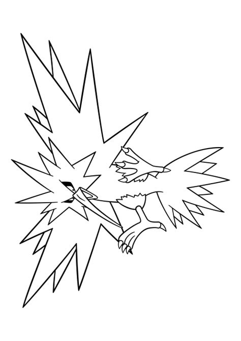 145 Zapdos Målarbok Pokémon Målarbok Coloringscc