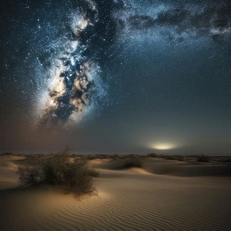 Premium Photo A Starry Night In The Desert