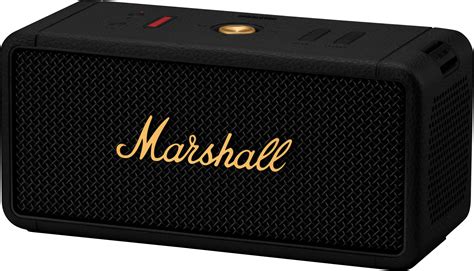 Marshall Middleton Bluetooth Portable Speaker Black And Brass Angle