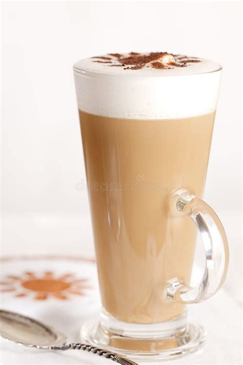 Hot Frothy Coffee Cappuccino Chocolate Topping Stock Photo Image Of