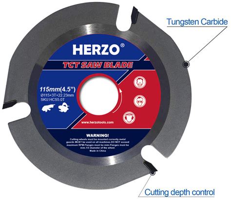 herzo grinder wood cutting saw blade disc 115 125mm