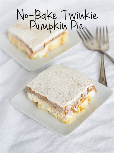 No Bake Twinkie Pumpkin Pie Dessert