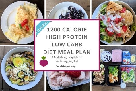 1200 Calorie High Protein Low Carb Meal Plan Health Beet