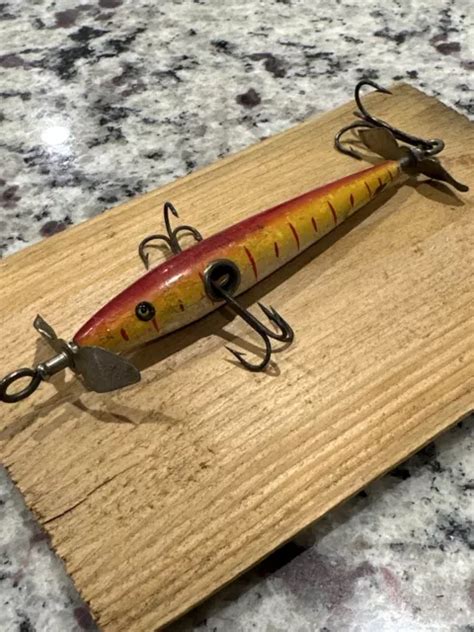 Vintage Early Shakespeare Wood Ge Minnow Fishing Lure Picclick