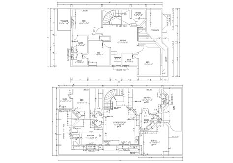 3 Bedroom Duplex House Plan Dwg Autocad File Availabledownload It