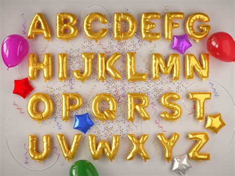 Please note that the 3d model database is only a . 3D model balloons Alphabet | CGTrader