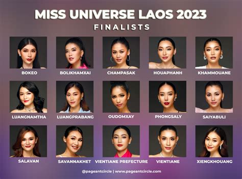 miss universe laos 2023 meet the 15 finalists