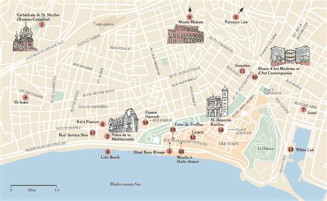 Nice France Map Tourist Attractions Travelsfinderscom