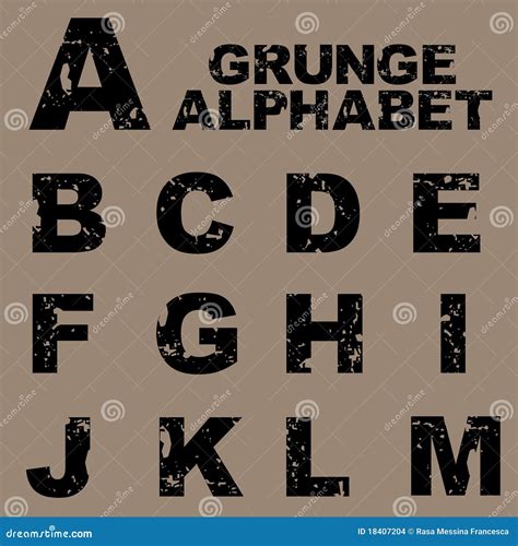 Alfabeto De Grunge Fijado A M Ilustración Del Vector Ilustración De