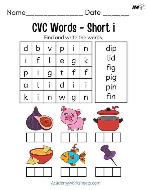 Short I Phonics Worksheets Cvc Words Academy Worksheets 550 Hot Sex Picture