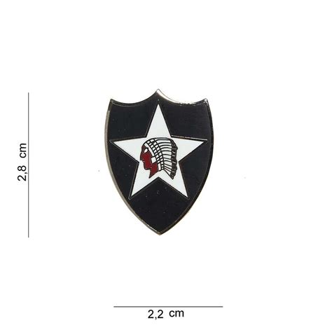 Us Army 2nd Infantry Division Reserved Indian Head Metall Pin Fer