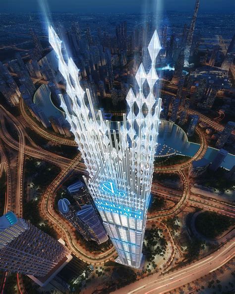 Diamond Spires Crown The Worlds Tallest Residential Tower In Dubai