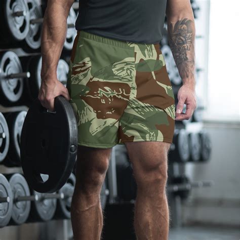 Rhodesian Brushstroke Camouflage V3 Mens Athletic Long Shorts