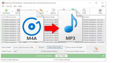 How To Change M4a To Mp3 Audio Files With Switch Do More With Software