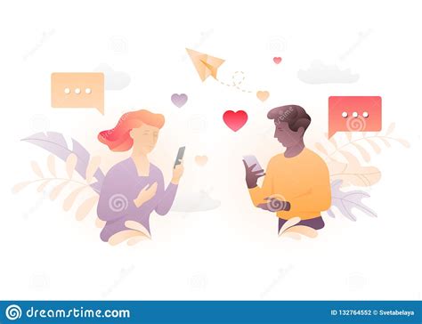 Virtual Love Vector Concept Stock Vector Illustration Of Internet