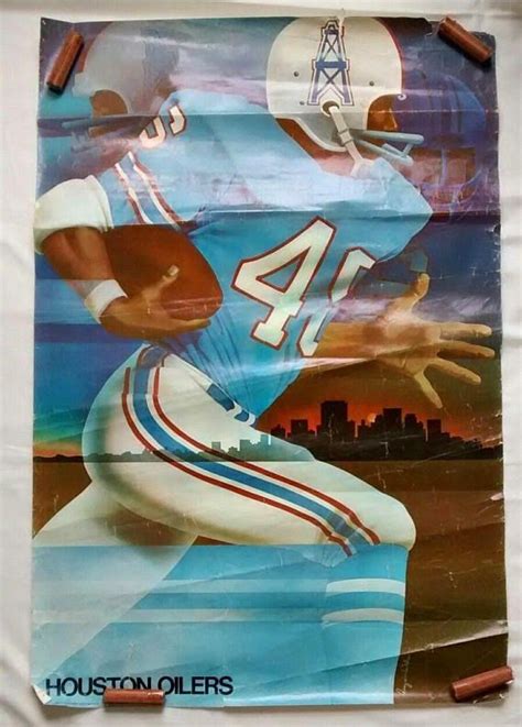 Vintage Original 1975 Houston Oilers Nfl Football Poster Etsy