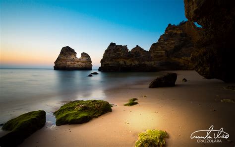 Download Wallpaper 3840x2400 Rock Stone Beach Sea Twilight 4k Ultra