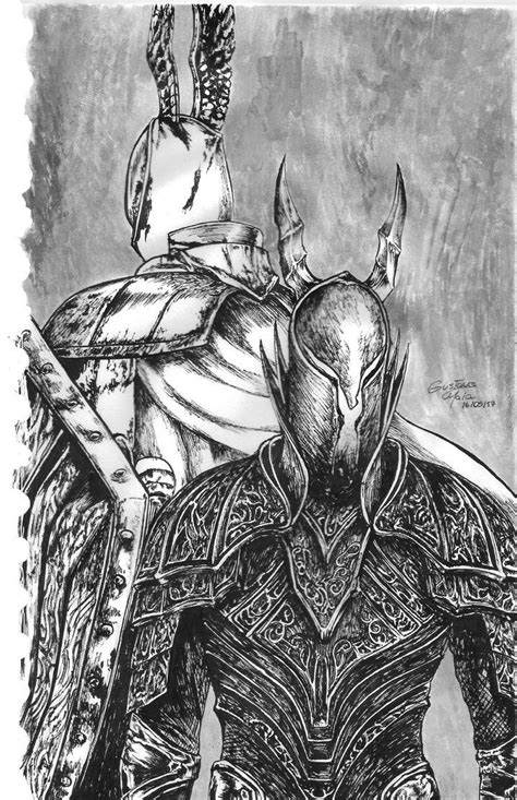 Silver And Black Knight By Gustavosasquatch Dark Souls Dark Souls