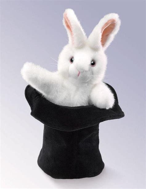 Rabbit In Hat Hand Puppet From Folkmanis Puppets Konijn
