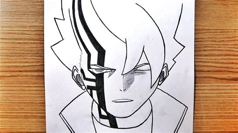 How To Draw Boruto Otsutsuki Mode Easy Anime Sketch Art Tutorial M A Drawings Youtube