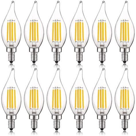 Luxrite 60 Watt Equivalent Ca11 Dimmable Led Light Bulbs Flame Tip