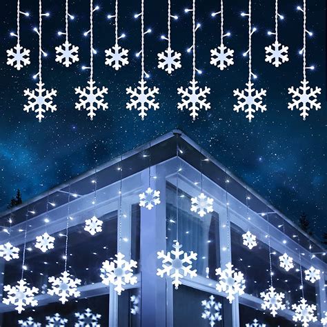 Toodour Christmas Snowflake Lights Outdoor 1722ft 264 Led Snowflake