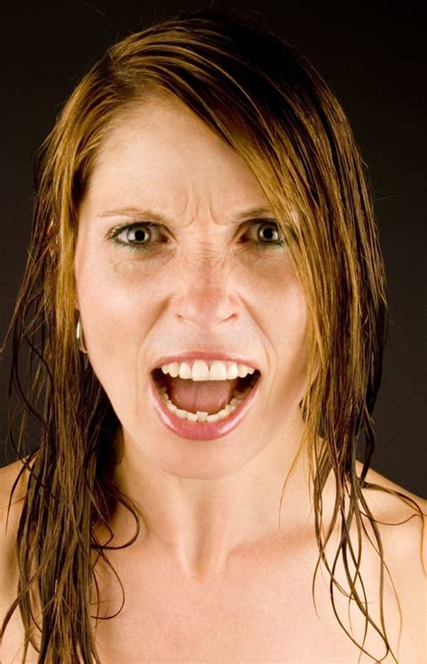 Angry Woman Wet Hair Free Stock Photos Stockfreeimages