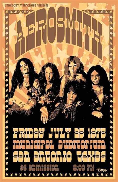 Aerosmith Concert Poster Texas 1975 In 2020 Concert Posters Vintage