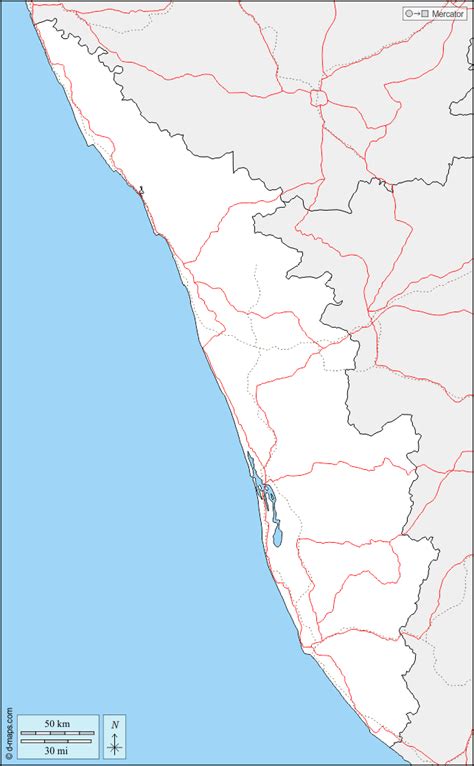 Kerala Map Outline Detailed Map Of Kerala Vector Illustration